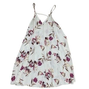 Lush Floral V Neck Spaghetti Strap Flowy Summer Beach Dress Size Small